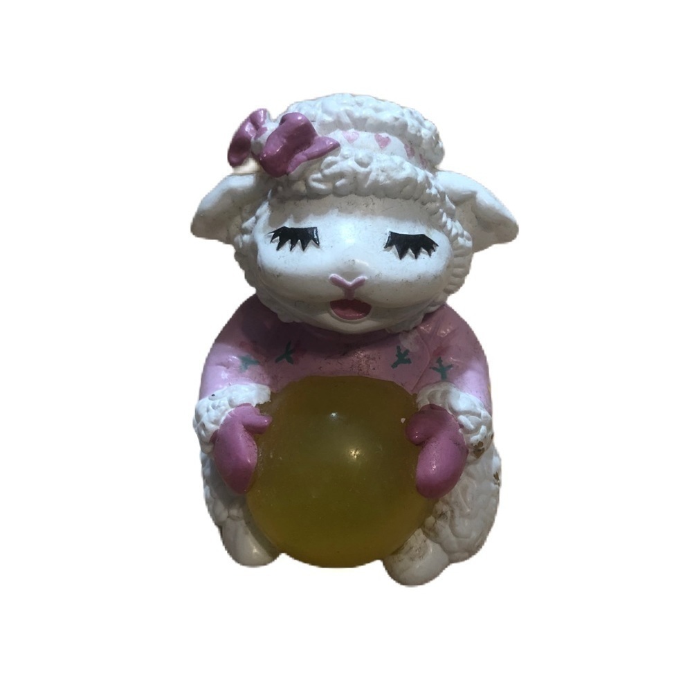 Vintage Lamb Chop Night Light Plug In White Pink Room Decor
